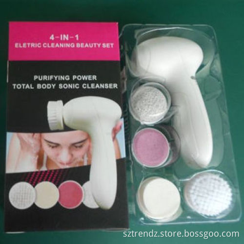Electric Skin Cleaning Brush with 4 Various Brush Heads